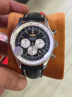 Breitling Navitimer with Black Dial and Leather Strap