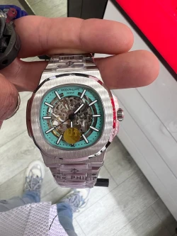 Patek Philippe Nautilus Skeleton Light Blue Accent