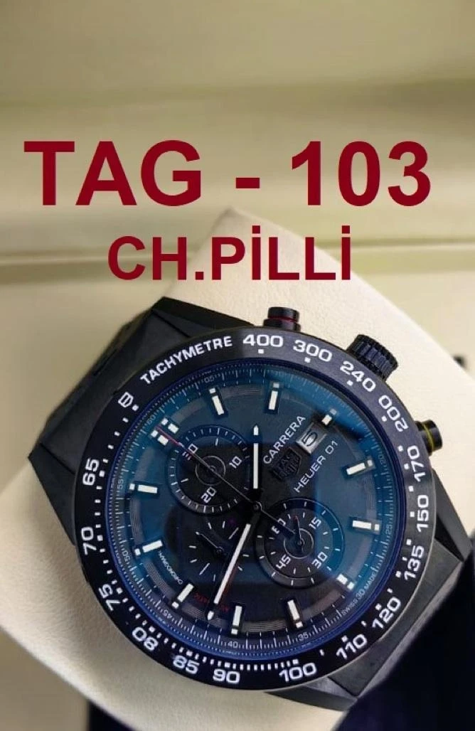 TAG Heuer Carrera Blue Dial Black Case Black Strap TAG Heuer Carrera Blue Dial Black Case Black Strap